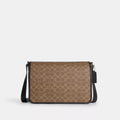 Colby Messenger Bag 32 In Signature Canvas - Silver/Tan Black