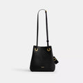 Jade Drawstring Bag - Natural Grain Leather/Brass/Black