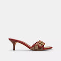 Margot Sandal In Signature Sateen Jacquard - Signature Jacquard/Khaki/Poppy