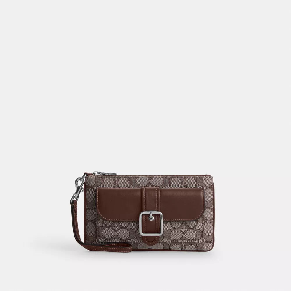 Ashton Wristlet In Signature Jacquard - Signature Jacquard/Silver/Oak/Maple