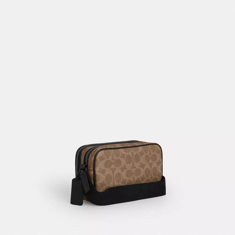 Colton Crossbody Bag 19 In Signature Canvas - Signature Canvas/Matte Black/Tan Black