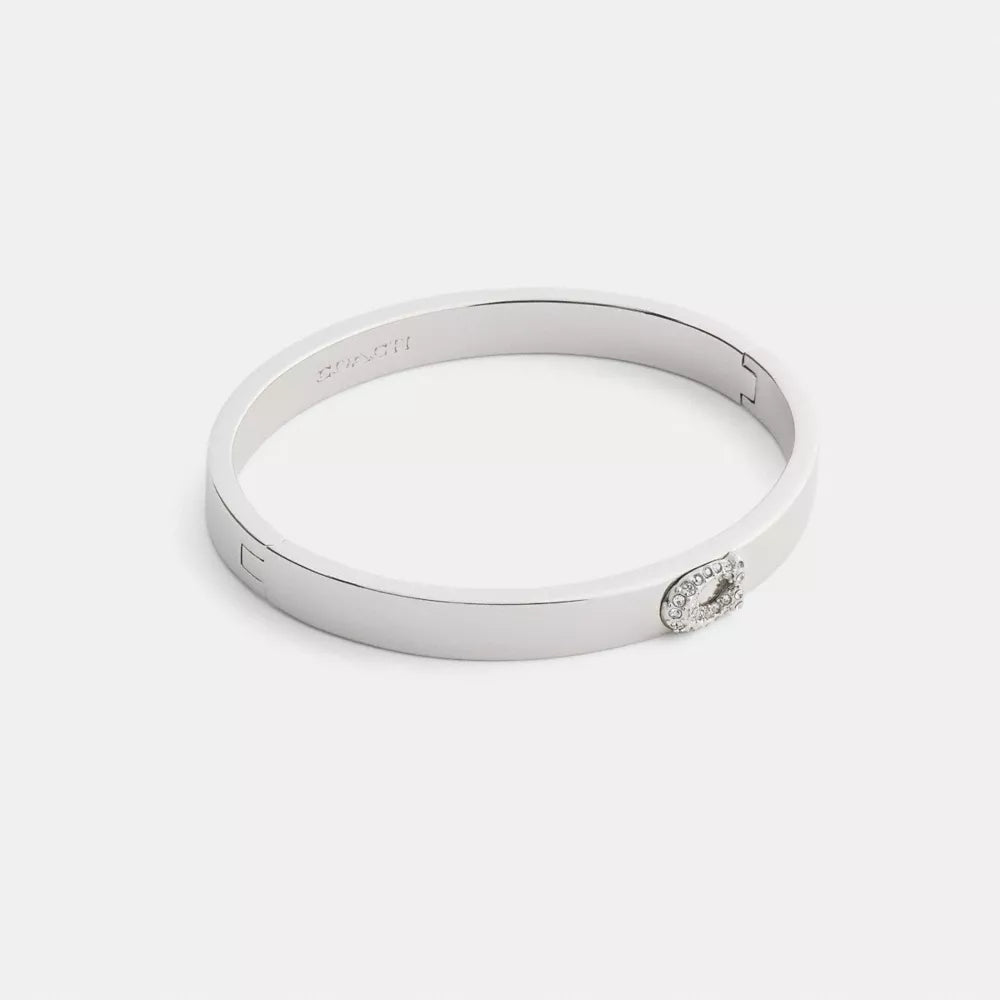 Pavﾨﾦ C Hinged Bangle - Silver