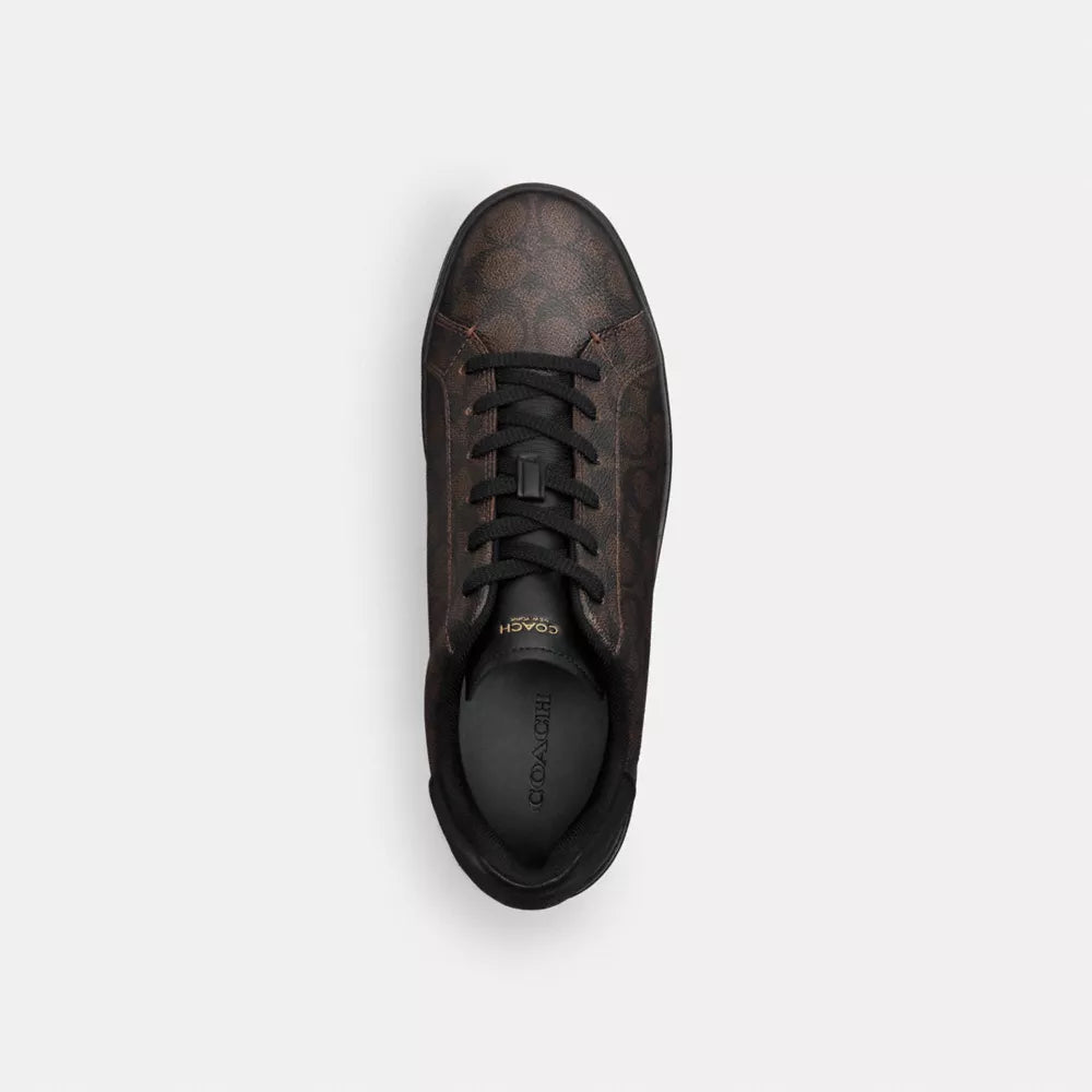 High Line Sneaker In Signature Canvas - Coated Canvas/Walnut & Black