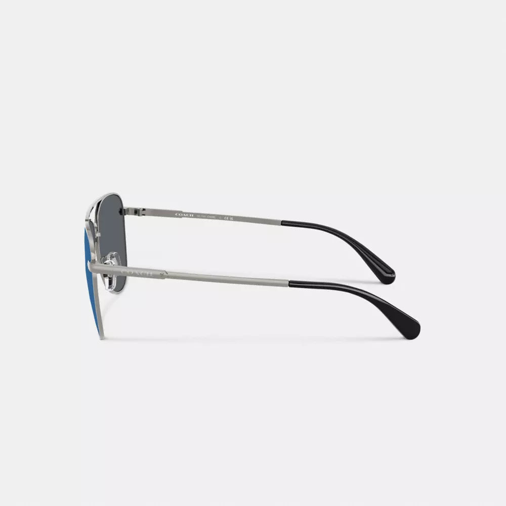 C Hardware Metal Pilot Sunglasses - Silver/Blue