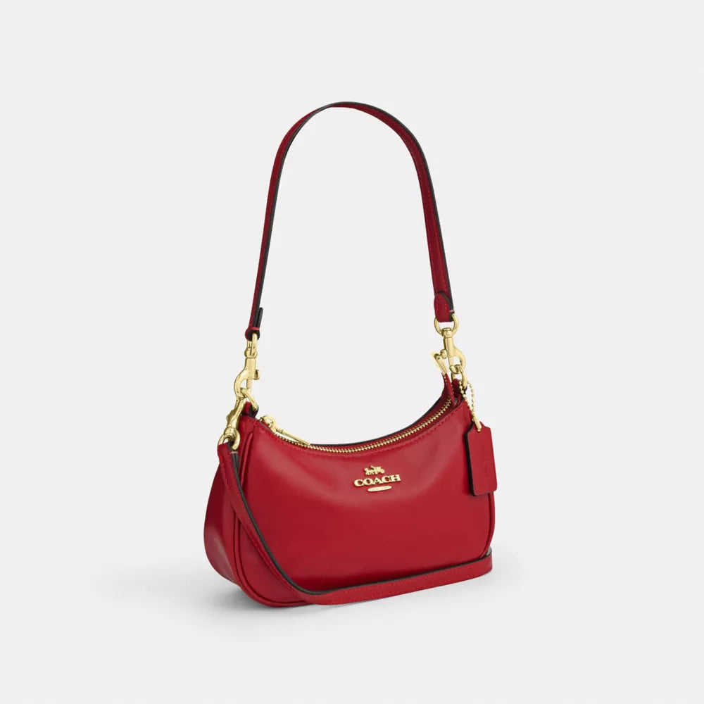 Soft Teri Mini Crossbody Bag - Smooth Leather/Gold/Poppy