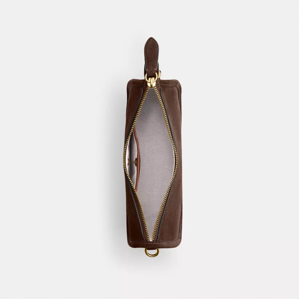 Waverly Bag - Suede/Brass/Dark Chocolate