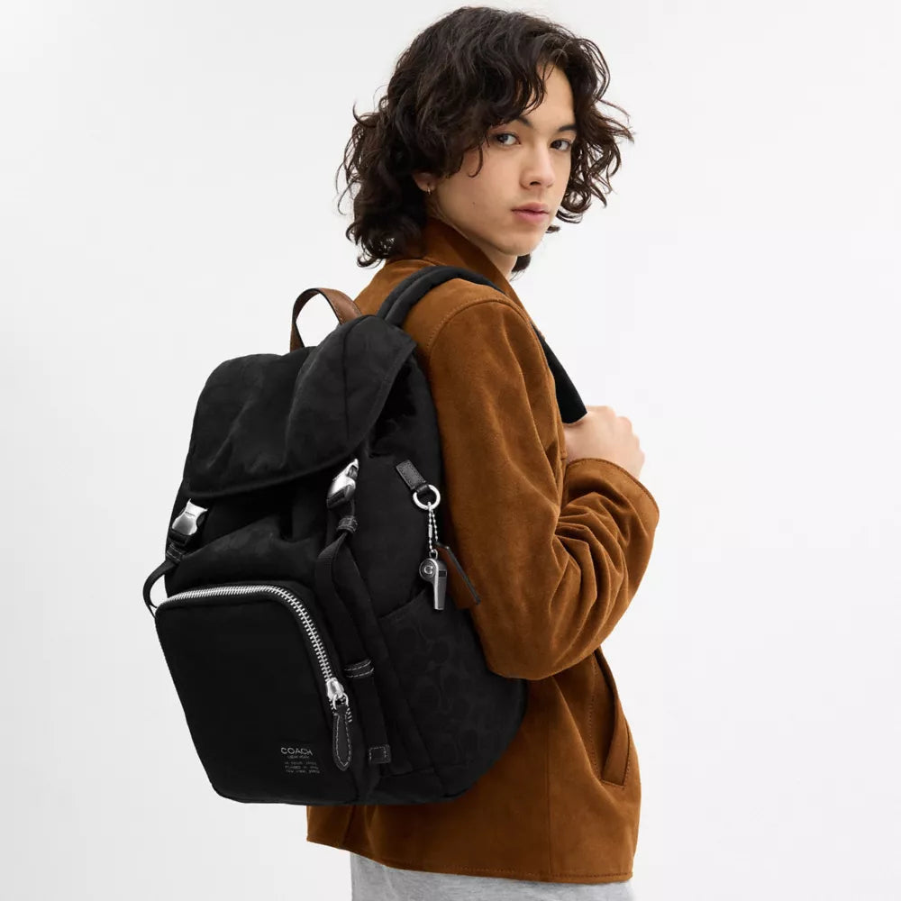 Logan Backpack In Signature Nylon - Nylon/Black
