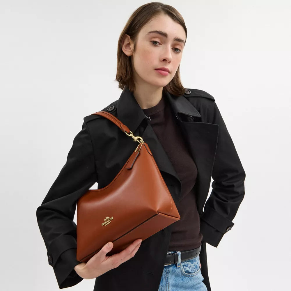 Laurel Shoulder Bag - Smooth Leather/Gold/Tan