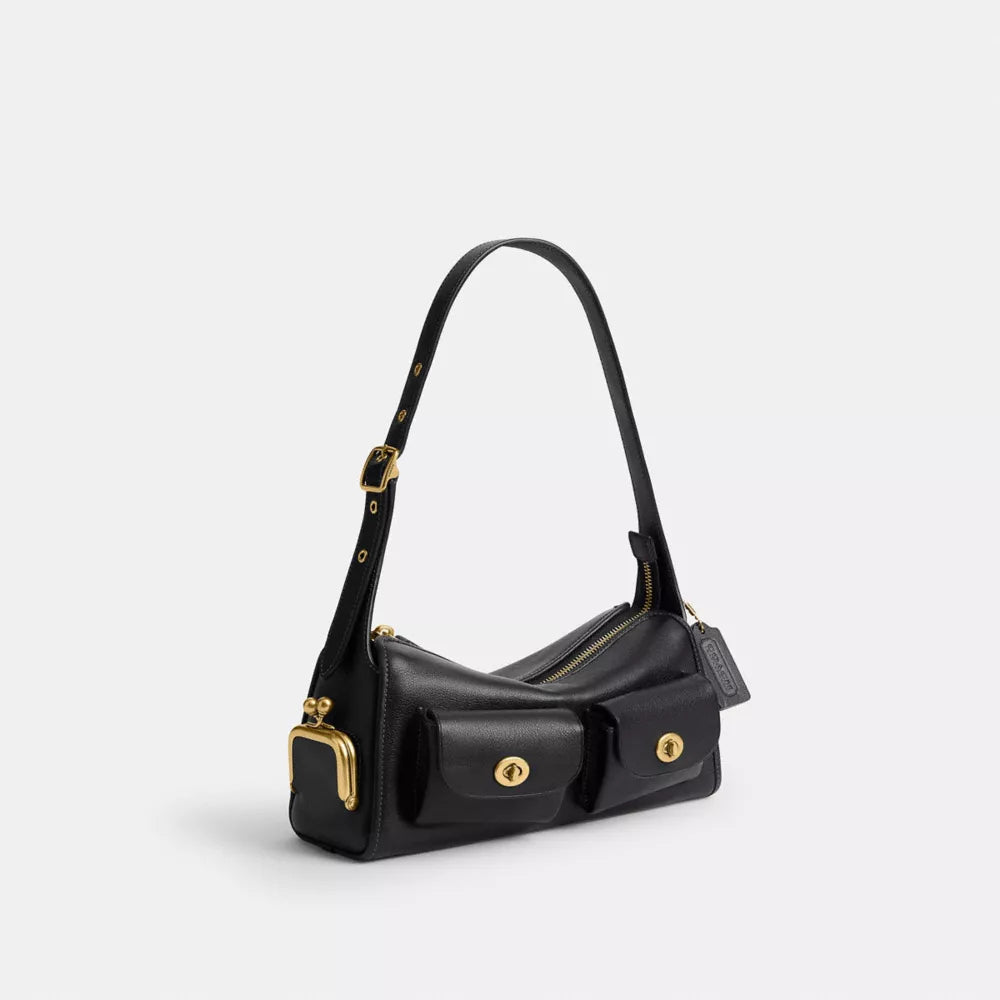 Turnlock Haversack Bag 27 - Natural Grain Leather/Brass/Black