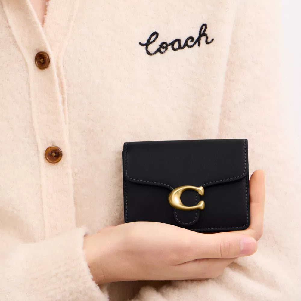Tabby Card Case - Smooth Leather/Brass/Black