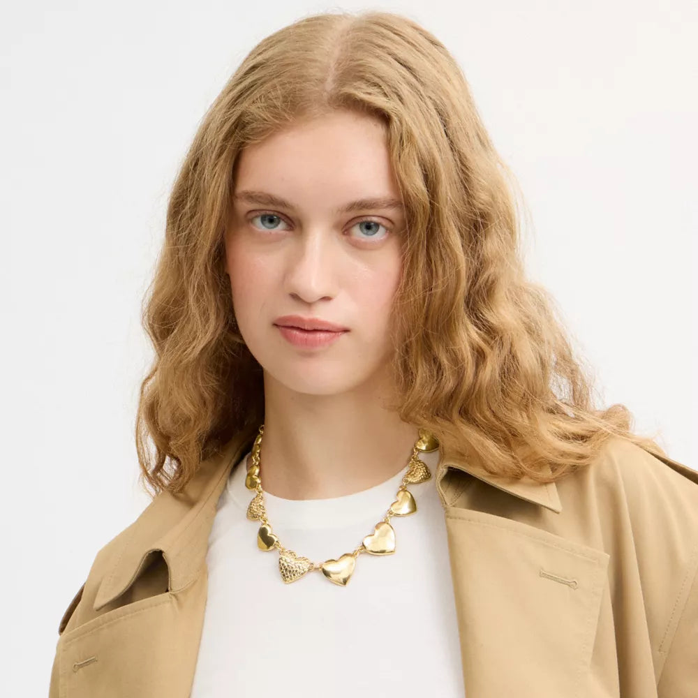 Signature Heart Statement Necklace - Gold