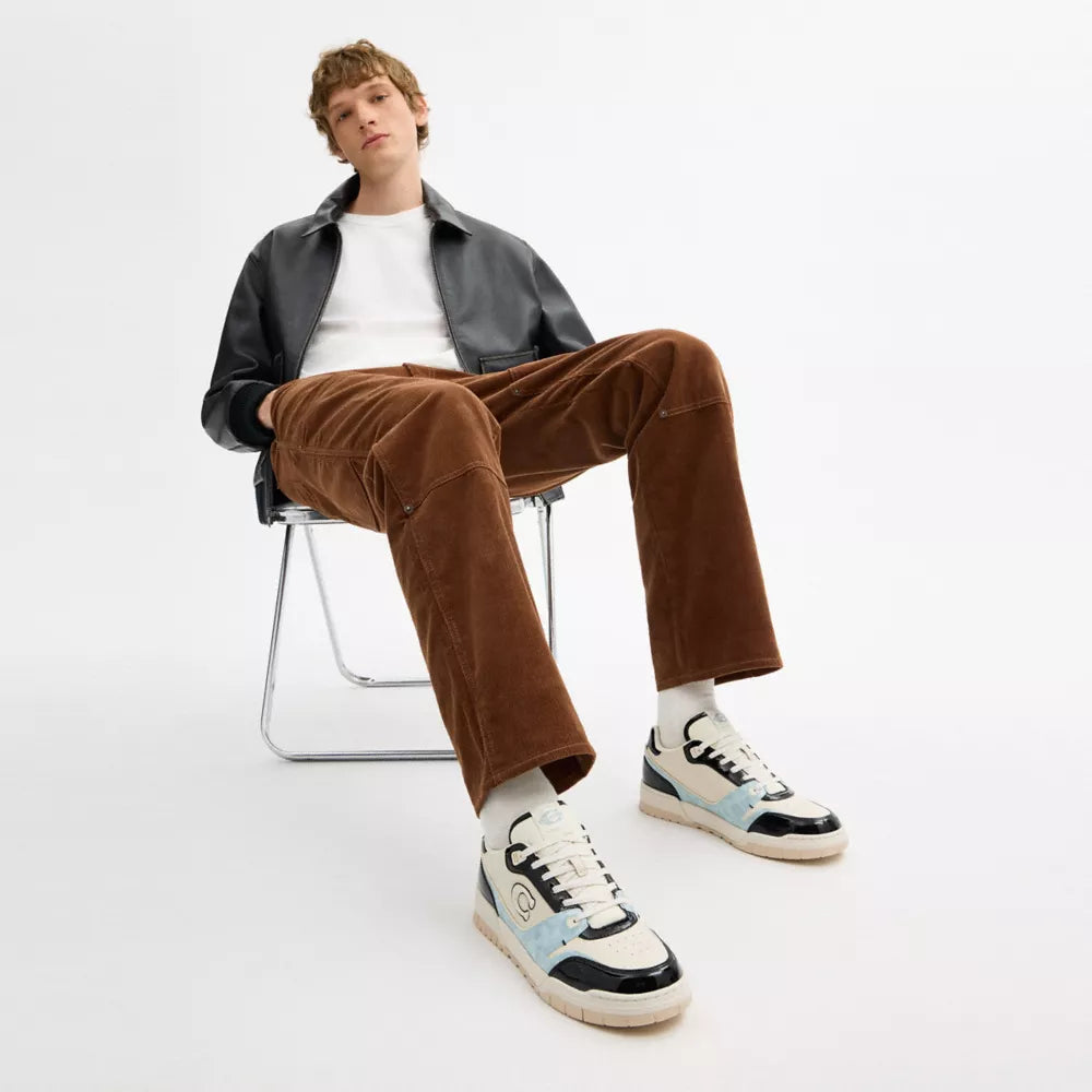 Soho Sneaker With Patent Signature - Sea Mist/Black.
