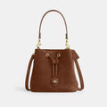 Rowan Bucket Bag - Suede/Gold/Warm Brown
