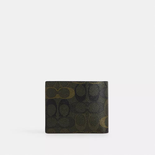 3-In-1 Wallet In Signature Camo Print - Signature Canvas/Green