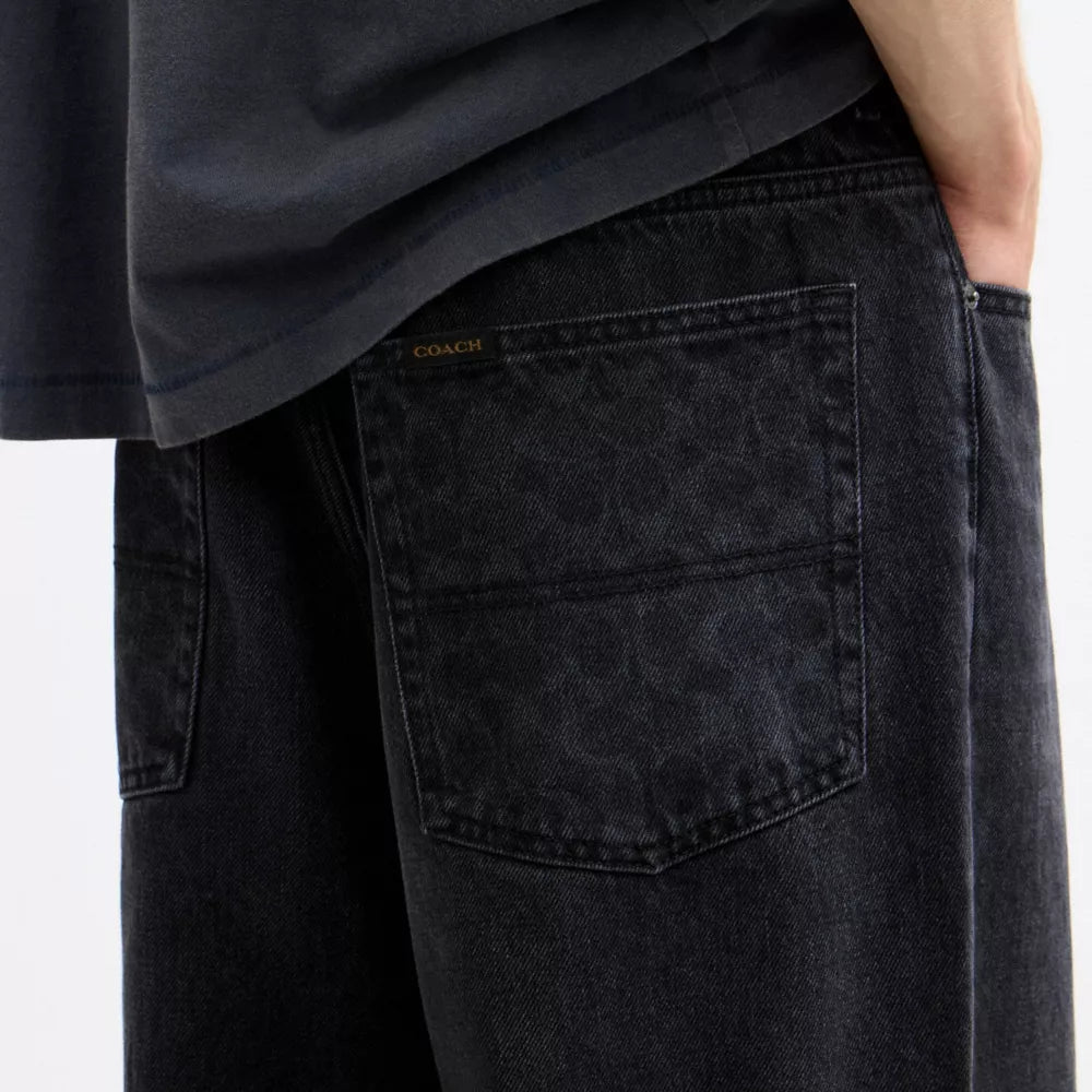 Baggy Denim Jeans - Black Wash