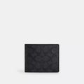3-In-1 Wallet In Signature Canvas - Signature Canvas/Charcoal/Black