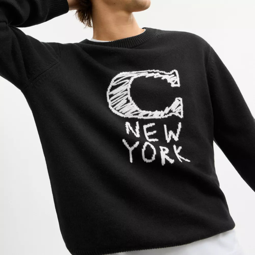Scribble Signature Sweater - Black