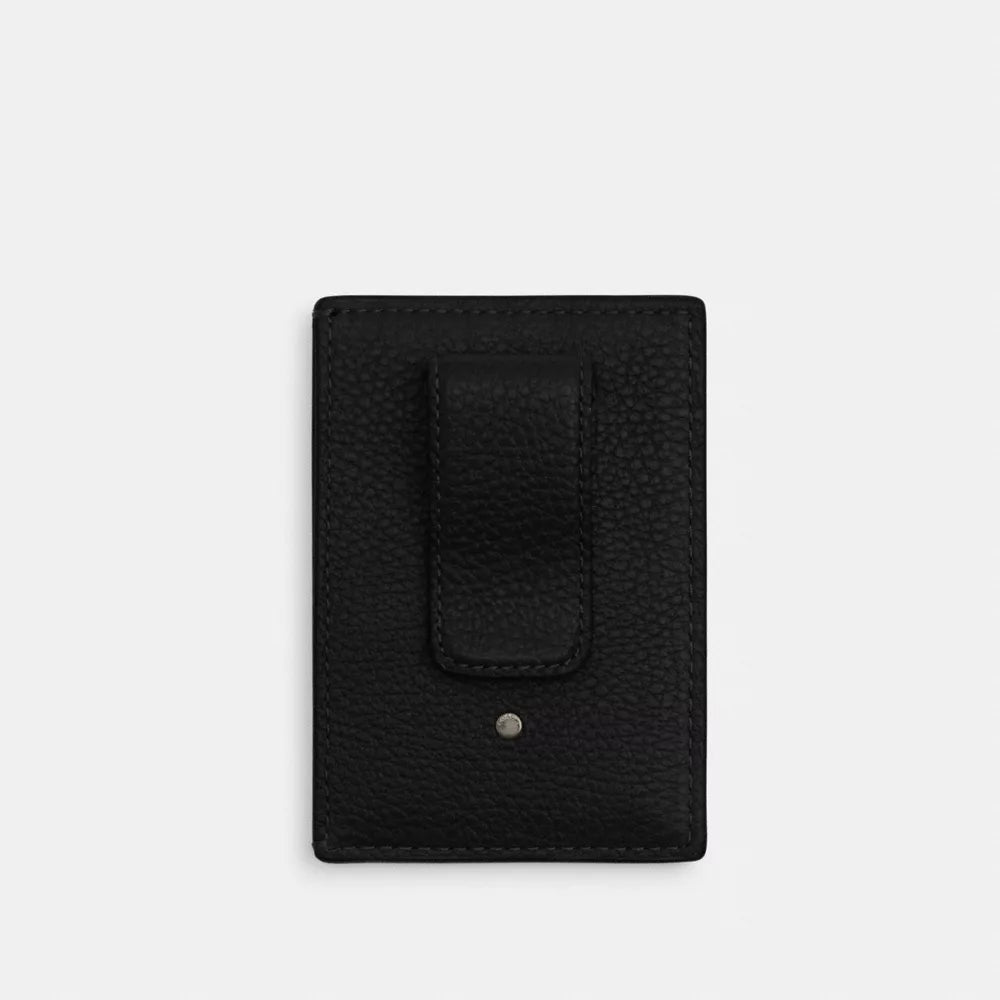 Card Case With Money Clip - Gunmetal/Black