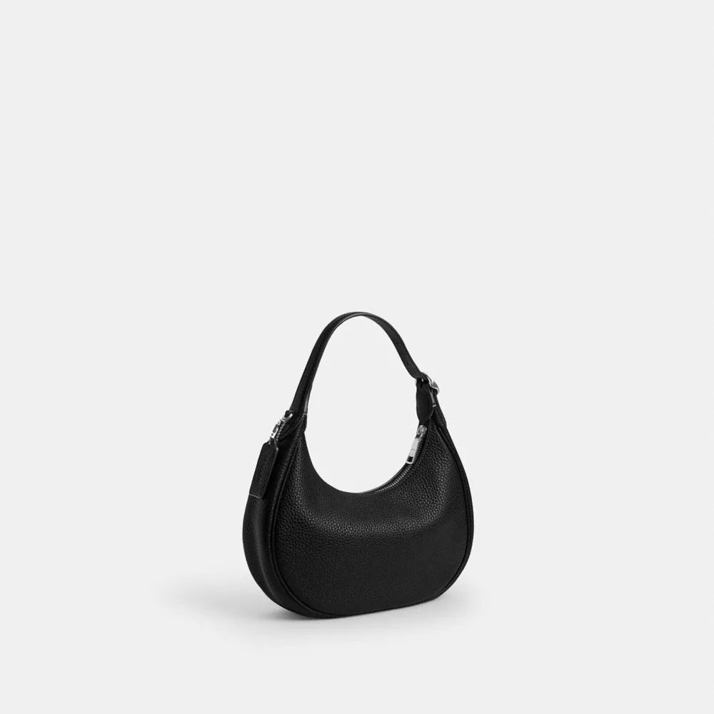 Emily Shoulder Bag - Pebbled Leather/Silver/Black