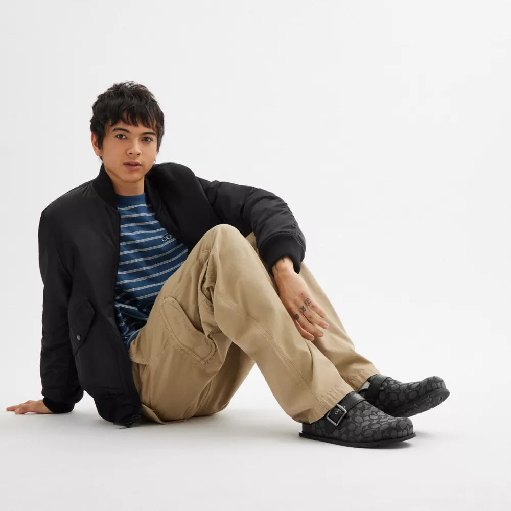 Buckle Clog In Signature Jacquard - Jacquard/Graphite/Black