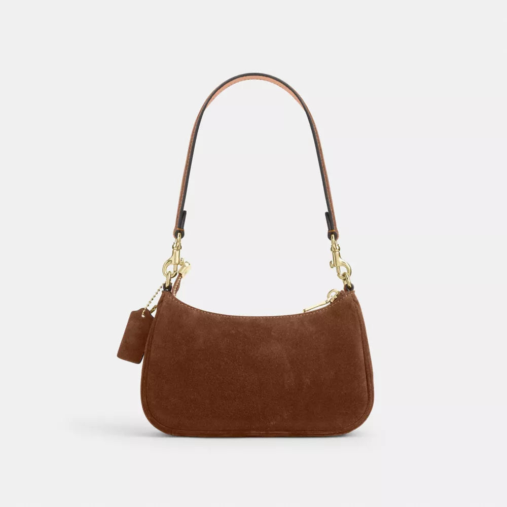 Teri Mini Crossbody Bag - Suede/Gold/Warm Brown