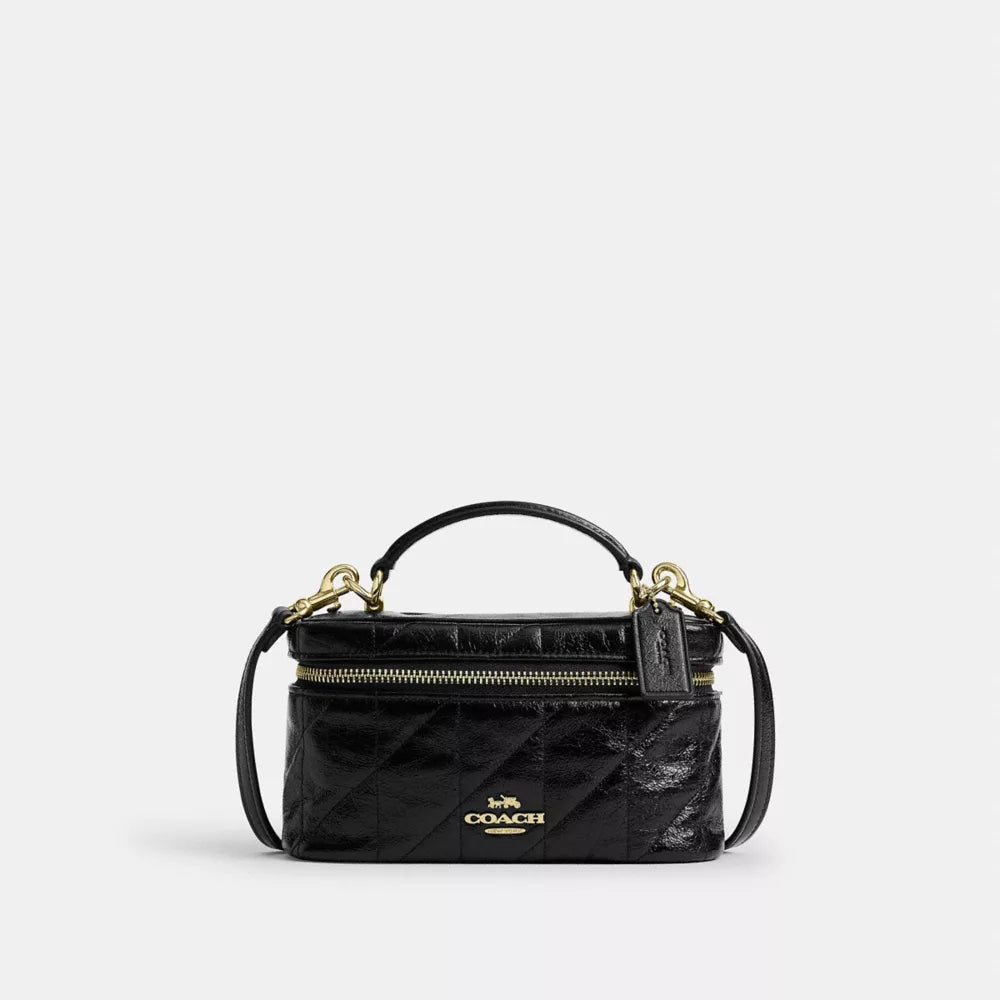 Rainer Crossbody Bag 18 With Quilting - Gold/Black