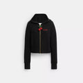 Cherry Charm Knit Hoodie - Black