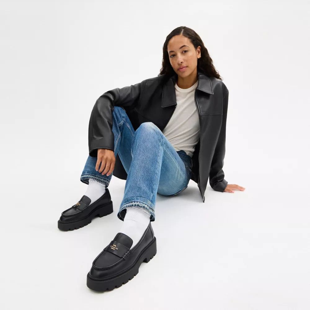 Lucy Loafer - Coated Canvas/Black