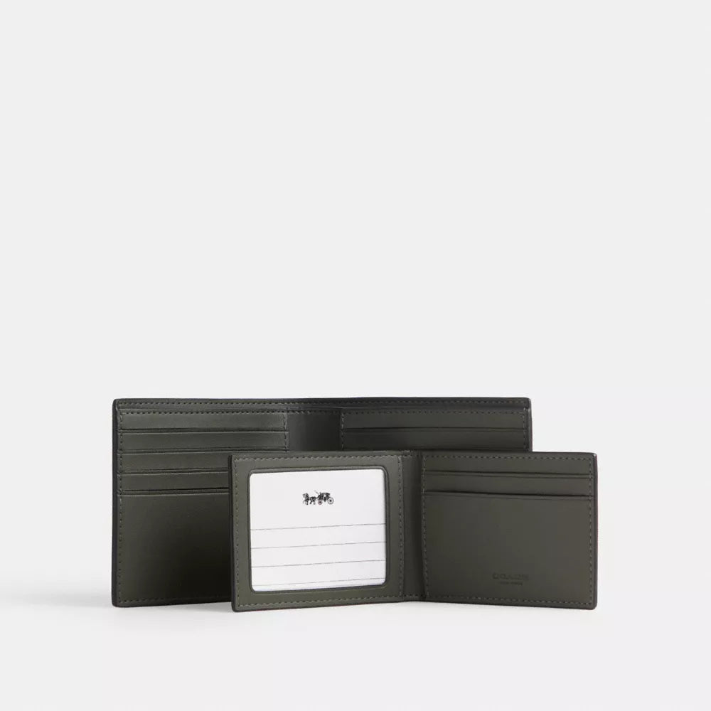 3-In-1 Wallet In Signature Camo Print - Signature Canvas/Green