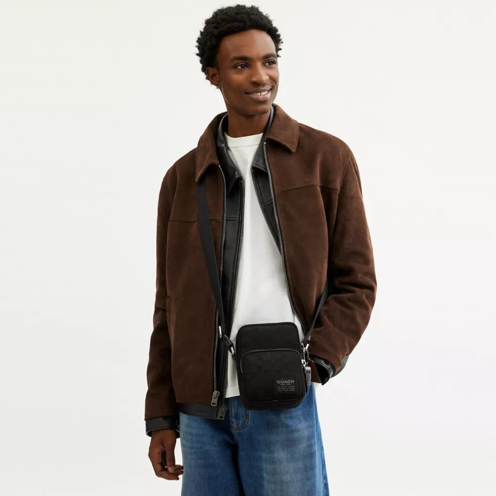 Locke Crossbody Bag In Signature Nylon Jacquard - Nylon/Black