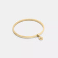 Tea Rose Charm Enamel Thin Hinged Bangle - Gold/Chalk