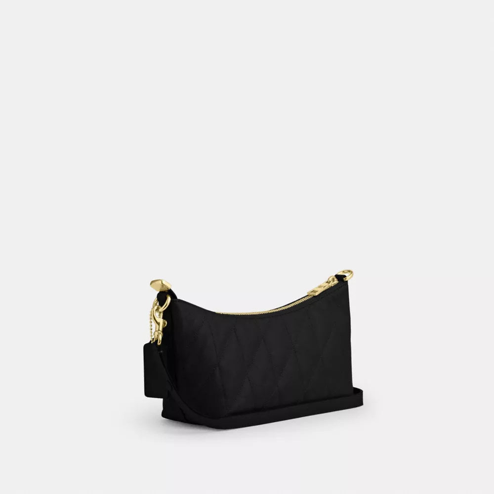 Caitlin Shoulder Bag With Quilting - Gold/Black
