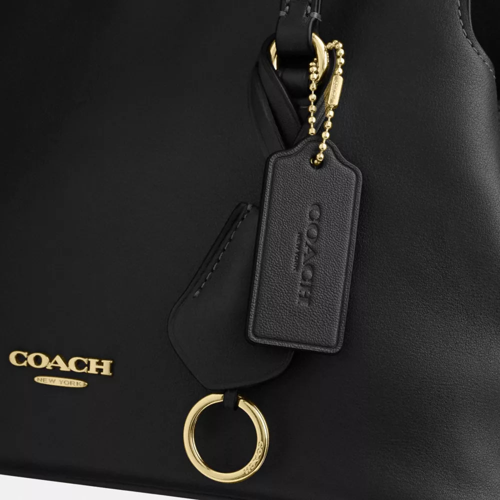 Elise Shoulder Bag - Natural Grain Leather/Gold/Black