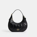 Emily Shoulder Bag With Quilting - Crinkle Leather/Gold/Black