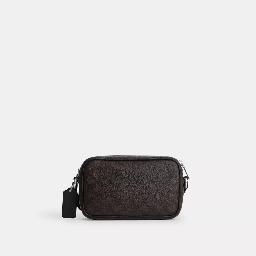 Colton Crossbody Bag 19 In Signature Canvas with Patches - Signature Canvas/SV/Walnut/Black