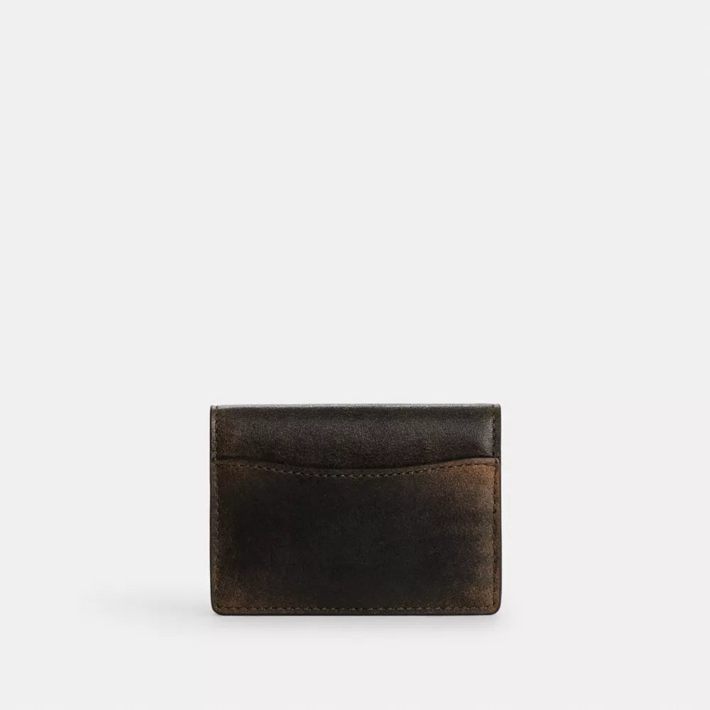 Card Case With Charms In Loved Leather - Silver/Black Brown