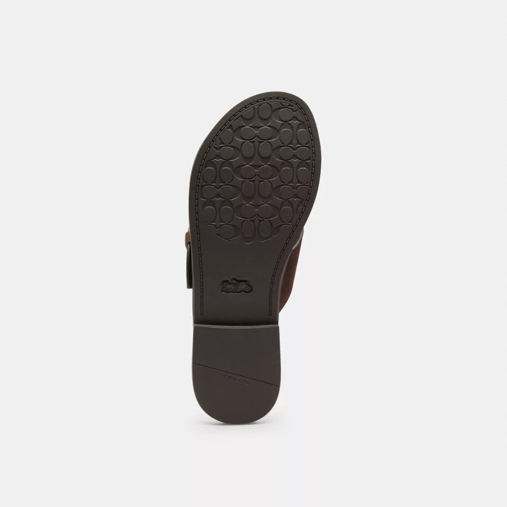Crisscross Buckle Sandal - Suede/Chocolate Brown