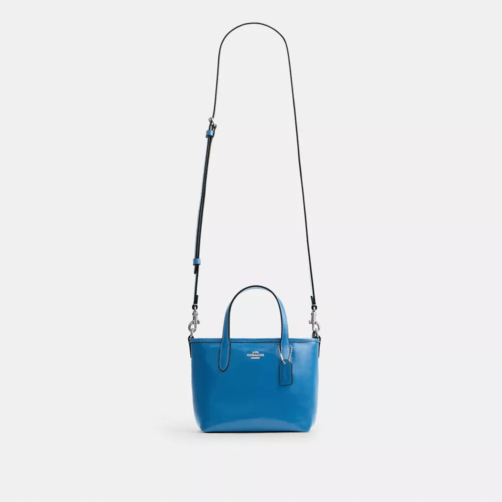 City Mini Tote Bag - Smooth Leather/Silver/Blue Jay