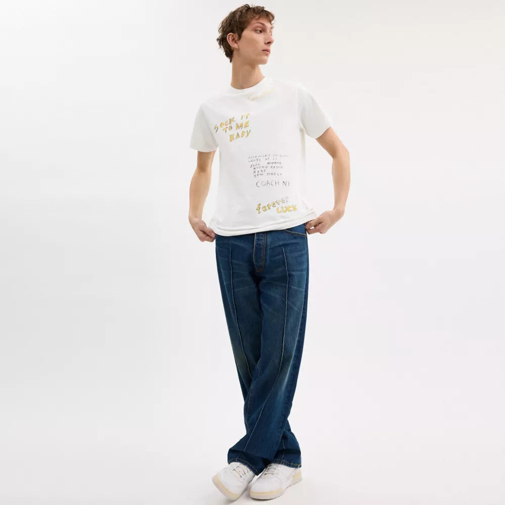 Sketch Print T-Shirt - White