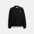 Horse And Carriage Long Sleeve Polo - Black