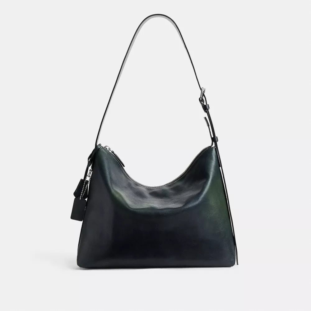 Mott Messenger Bag 38 - Pebbled Leather/Navy/Green