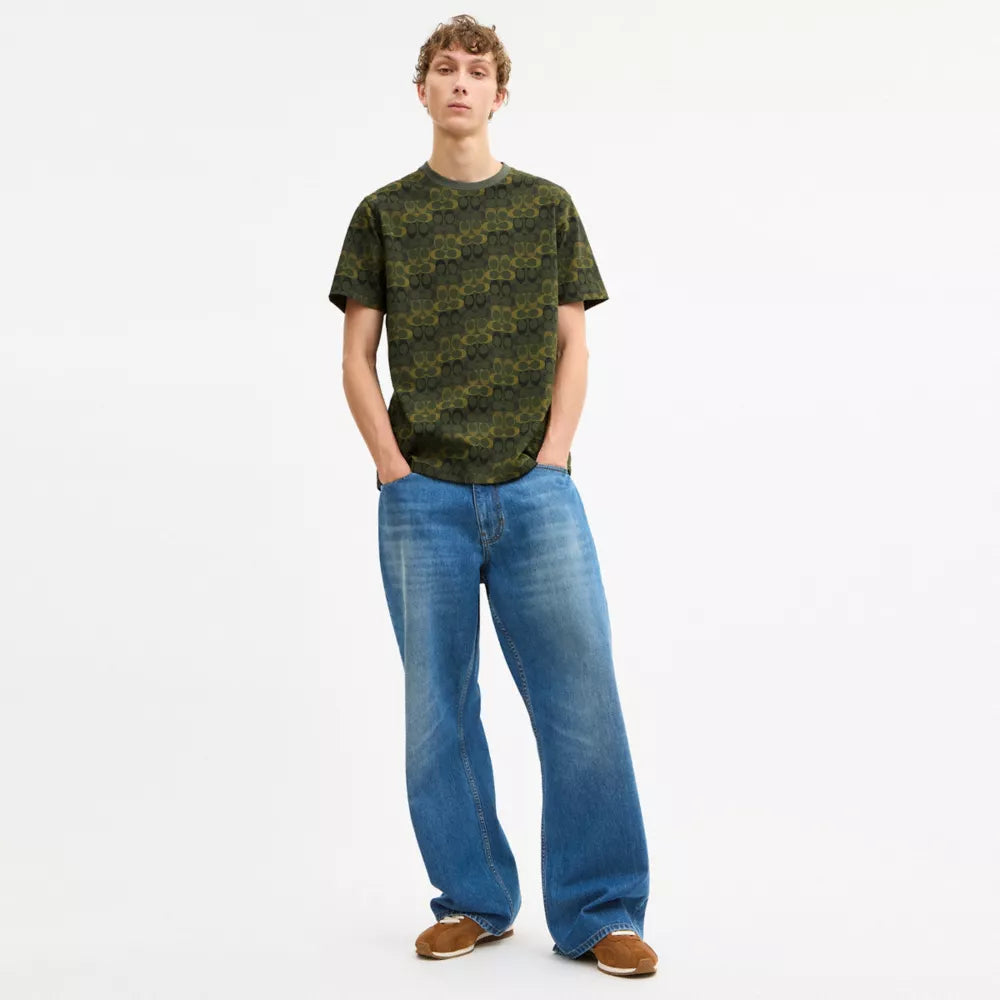 Camo Signature Classic T-Shirt In Organic Cotton - Green/Black