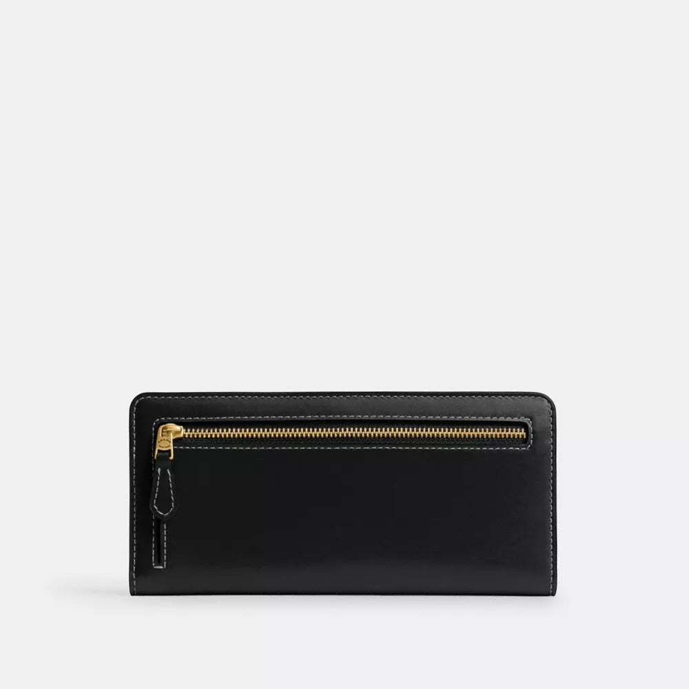 Essential Slim Wallet - Smooth Leather/Brass/Black