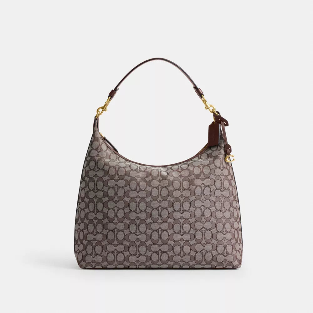 Juliet Shoulder Bag 38 In Signature Jacquard - Jacquard/Brass/Oak Maple