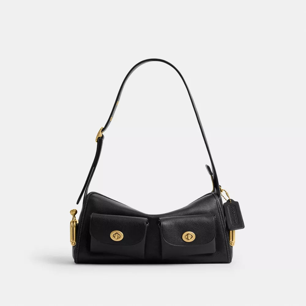 Turnlock Haversack Bag 27 - Natural Grain Leather/Brass/Black