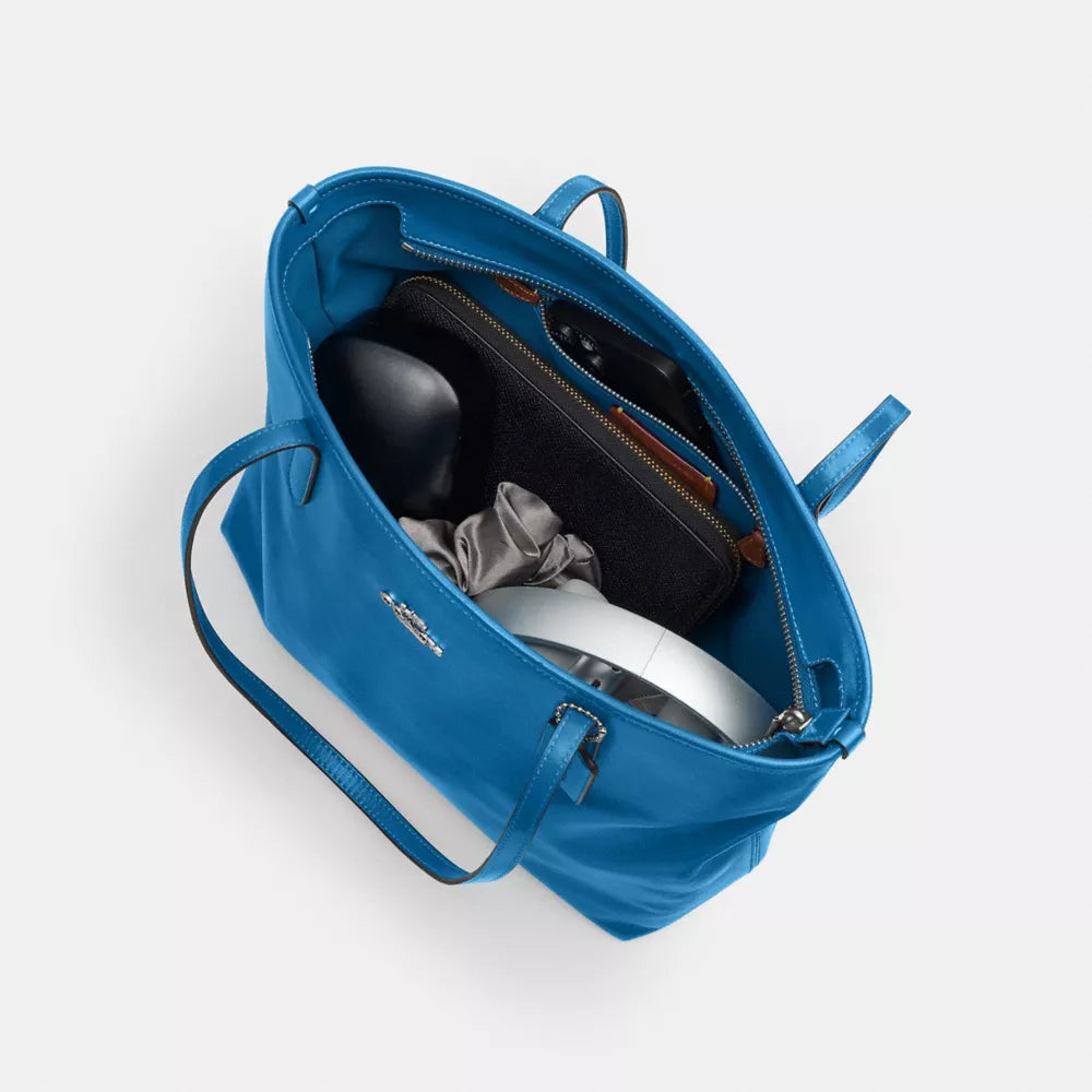 Medium City Tote Bag - Silver/Blue Jay