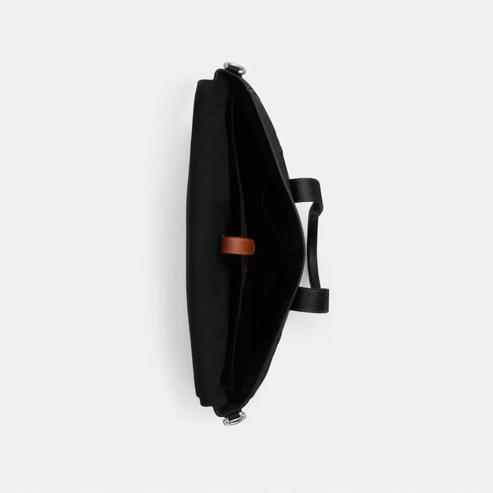 Sullivan Portfolio Brief - Pebbled Leather/Silver/Black
