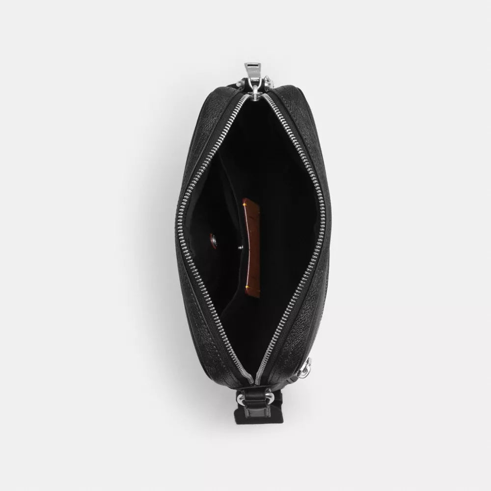 Tristan Crossbody Bag 22 In Signature Canvas - Signature Canvas/Silver/Black Signature