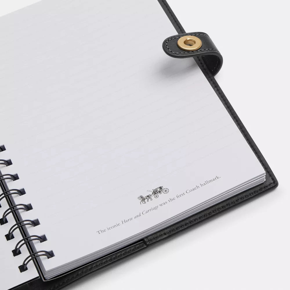 Notebook - Smooth Leather/Brass/Black