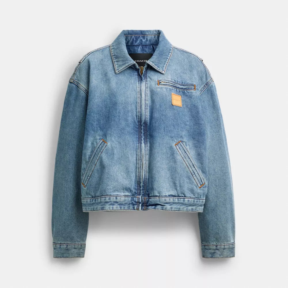 Zip Denim Cropped Jacket - Cold Spring